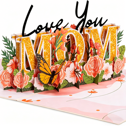 💌Paper Love Mother's Day Card, Pop Up Card 3D Design for Mom Wife Grandmother