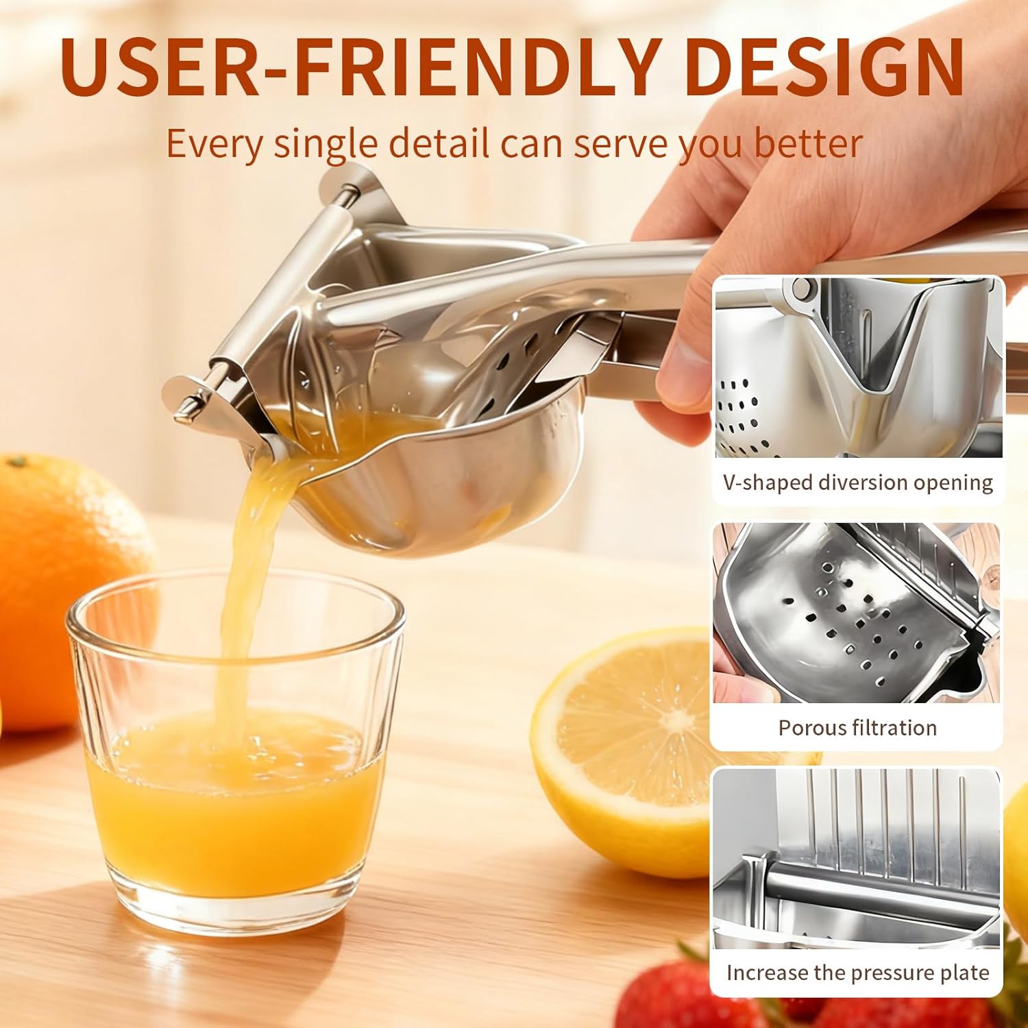 🍹2026 New Upgraded Efficient Hydrogen alloy Juicer, Non-Slip Ergonomic Grip