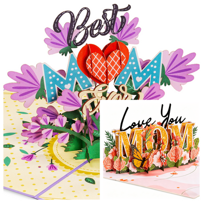 💌Paper Love Mother's Day Card, Pop Up Card 3D Design for Mom Wife Grandmother