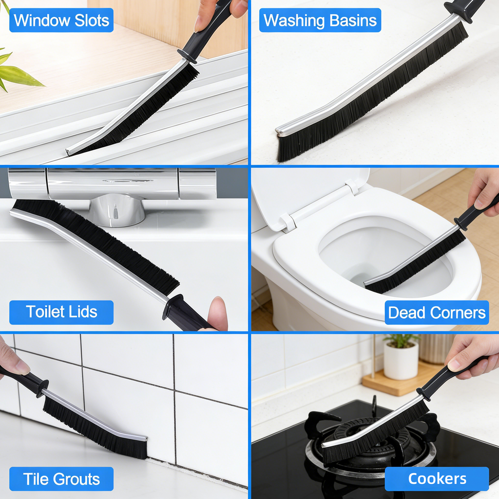 🧹 Crevice Cleaning brush，Multifunctional for Bathroom Kitchen Tiles Window Crevice Cleaning Tool